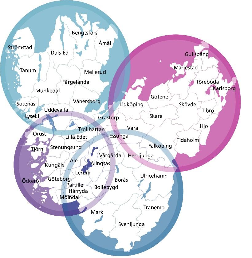 Genomförande i verksamheterna Kärnsystemet införs med full funk2onalitet i fyra geografiska områden E9 geografiskt område omfa9ar all verksamhet på