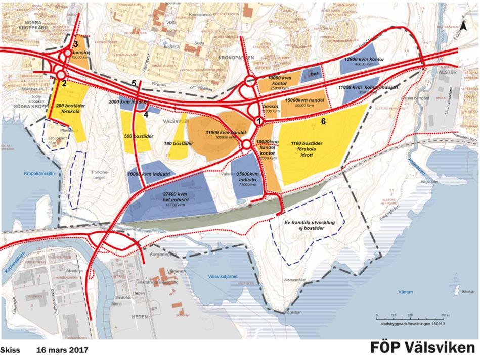 Den fördjupande översiktsplanen för Välsviken innehåller bostäder, handel och verksamheter. Till följd av den nya exploateringen kommer även infrastrukturen i området att förändras.