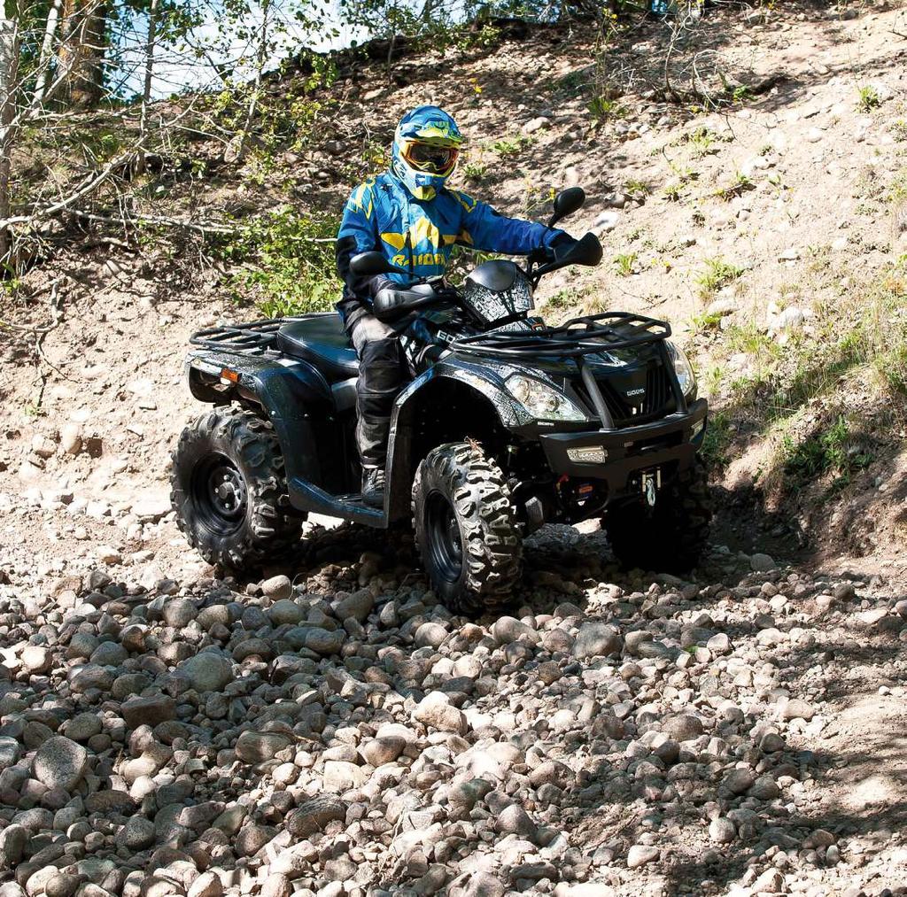 Motorbromsen och bromsarna jobbar bra i nedförsluten bara underlaget sitter fast.
