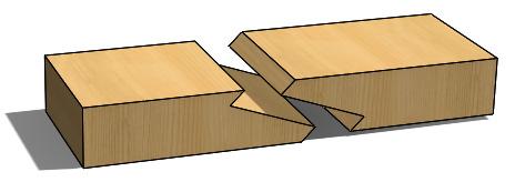så vis döljs fogen helt. (Branco & Descamps 2015). Illustration av halv bladskarv syns i Figur 5. Figur 5: Exempel på en halv bladskarv.
