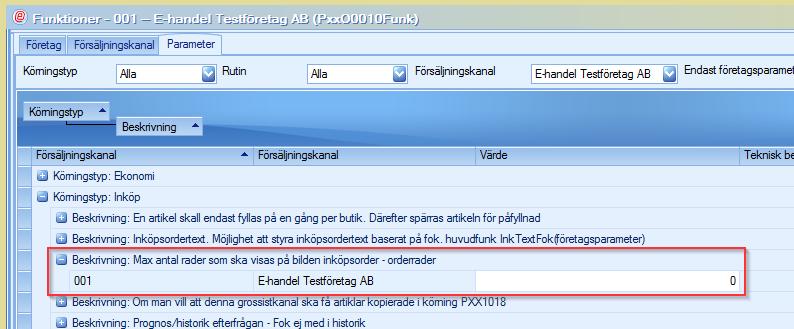 Sida 7 (15) VISNING AV INKÖPSORDERRADER NU 50 SOM STANDARD (INGÅR) Till den här releasen kommer endast 50 inköpsorderrader att visas ut som standard på inköpsorderbilden.