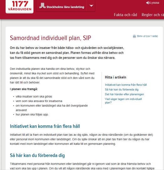 Information om SIP Broschyr Barn och unga Stockholm https://www.1177.