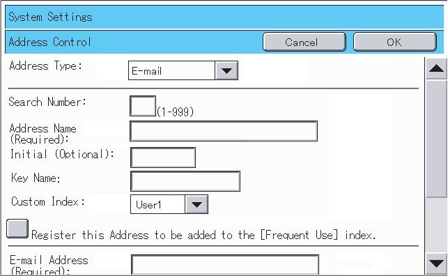 LAGRA EN DESTINATION Tillvägagångssättet för lagring av e-postadresser i snabbvalsknappar för funktionen Scanna till e-post beskrivs nedan. Lagrade e-postadresser kan snabbt och lätt hämtas upp.