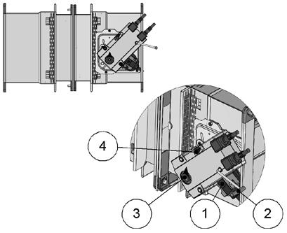 WK45 Översikt Typ av mekanism Siemens (motoriserad version) 1. Strömställare för manuell stängning 2. Ställdon för manuell öppning 3. Skruvmejsel 4. Positionsindikator Belimo (motoriserad version) 1.