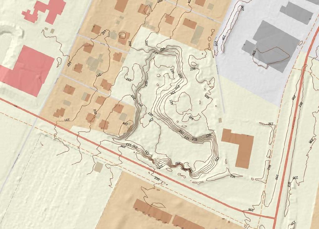 Utfyllnadsområde Figur 9. Topografisk karta över kalkbrottet (Falköping kommun).