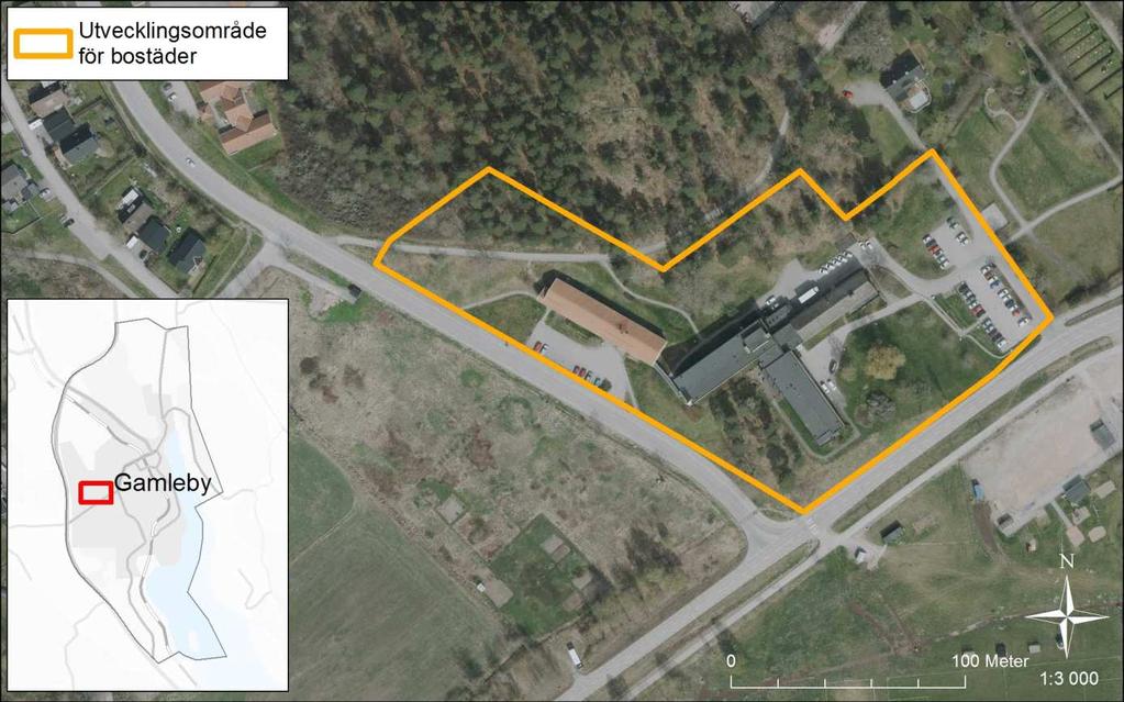 MATERIELLA TILLGÅNGAR Byggnader, anläggningar och infrastruktur (vägar, VA) Infrastruktur finns. Pga. höjdskillnader är lösningen för en VA-anslutning inte helt okomplicerad.
