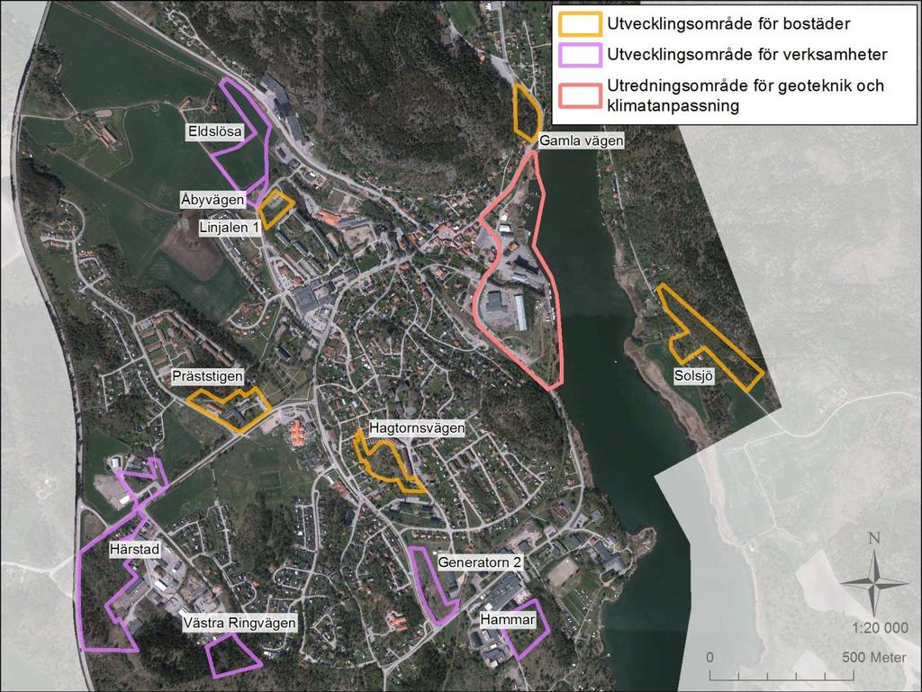 Innehåll Bostäder... 3 Gamla vägen... 3 Hagtornsvägen... 8 Linjalen 1...14 Präststigen...19 Solsjö...24 Verksamheter...30 Eldslösa...30 Generatorn 2...37 Hammar...43 Härstad...48 Västra Ringvägen.