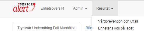 Senior alert Följa sina resultat Denna manual beskriver tre olika resultatrapporter i Senior alert: Vårdprevention och utfall Enhetens koll på läget Enhetsöversikten.