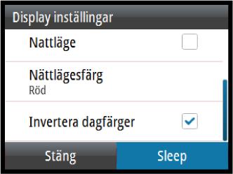 Läget Sleep I läget Sleep slås skärmens och knapparnas bakgrundsbelysning av för att spara ström. Systemet fortsätter att köras i bakgrunden.