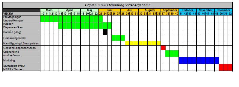 Grov tidplan för