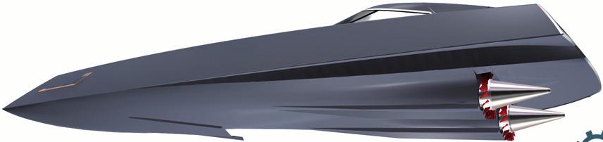 Stormfågeln jämfört med konventionell propeller: Kommersiellt intressant för fartområden över 30 knop Diagrammet visar en jämförelse mellan Stormfågelns antagna kurva för sin propulsiva verkningsgrad