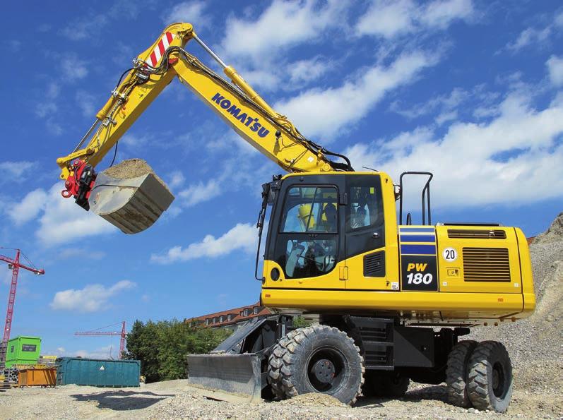 PW 180 Hydraulisk hjulgående grävmaskin PW180-10 MOTORSTYRKA 123 kw /