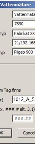 mätaretyp Mätare ID: Skriv in ID el.