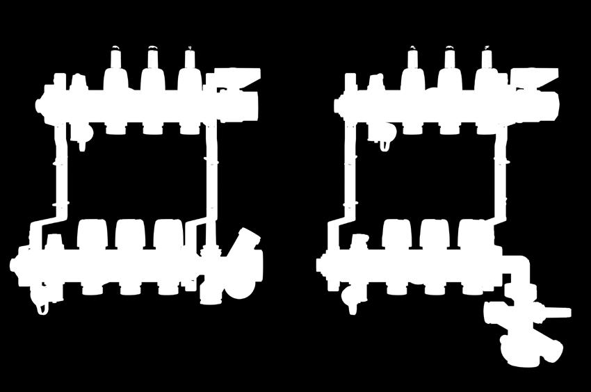 Ifall slingorna inte kan hållas lika långa kan fördelaren kompletteras med LK OptiFlow EVO II monterad för respektive slinga.