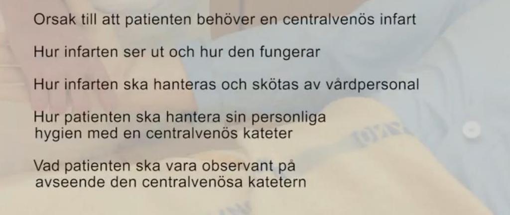 Informera patienten så att en trygg miljö