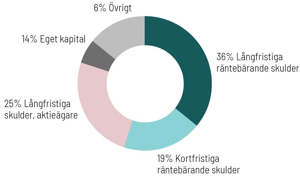 FINANSIERING Eget kapital och ägarlån Intea finansieras av ägarna med eget kapital samt aktieägarlån. Eget kapital uppgick den 3o juni till 794,1 mkr (662,5).