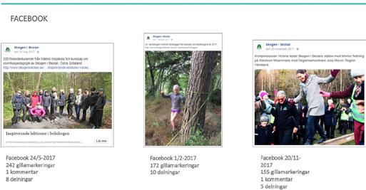 Uppföljning egna digitala medier Skogen i Skolans mål och nyckeltal för egna digitala medier har följts upp via mätning av statistik som görs med verktyget Google Analytics och nyhetsbrevsstatistik