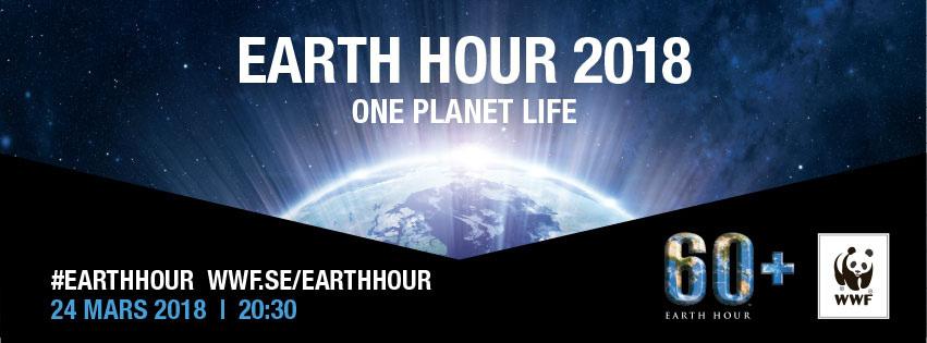 Lördag 24 mars Earth Hour släck för en ljusare framtid Klockan 20.30 21.30 kan vi släcka ljuset och delta i världens största manifestation för ett hållbart samhälle. Den genomförs nu för elfte gången.
