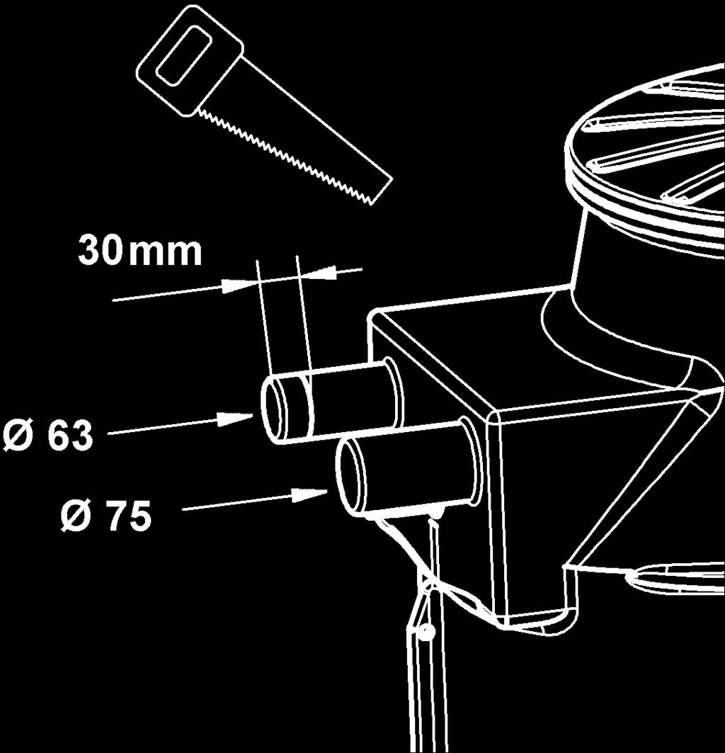 Fig. 11: Klämskruv (tryckledningsanslutning för anläggningstyp WS 40 Basic) Anslut tryckledningen.