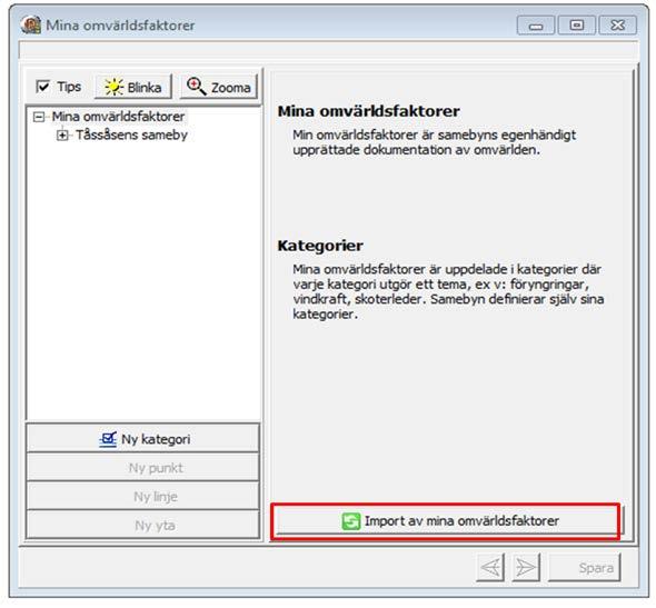 6. Importera till Mina omvärldsfaktorer 6.