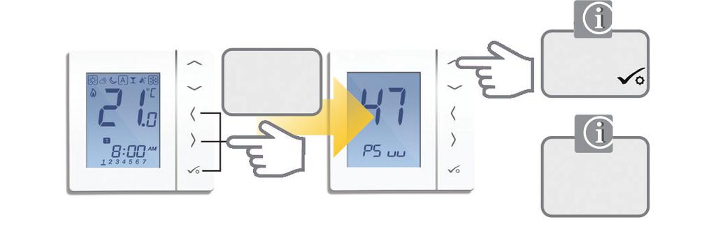 Roth Basicline 230T termostat - snabbguide Roth Basicline 230T servicemenyer (fortsättning) DX Parameter Funktion Inställningsvärde Beskrivning Fabriksinställning D7 Val av förinställt program D8 Val