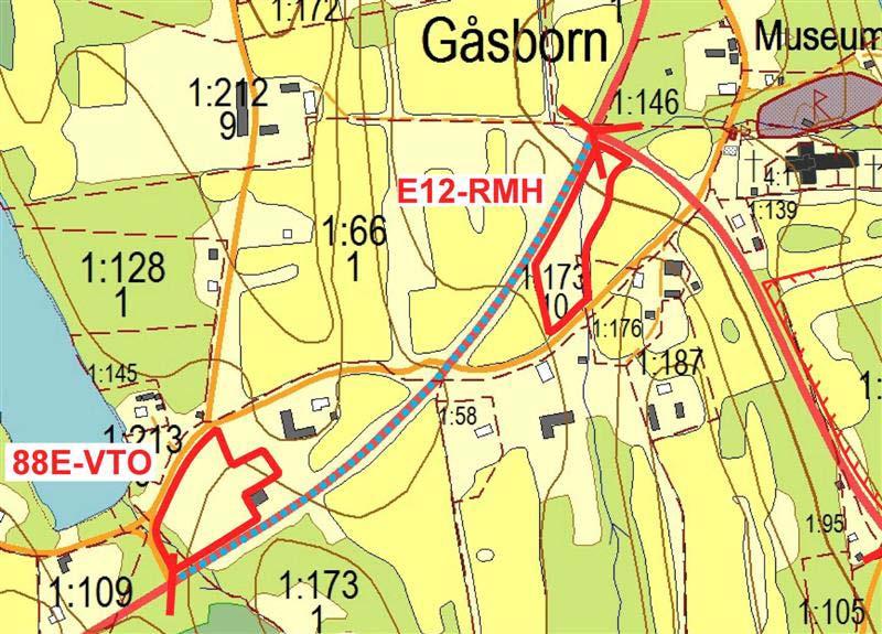 7. Vägskäl NV Baggtjärnen Gåsborn kyrka, 600 m Allmänt Vägen passerar mestadels genom ängsmarker och vallar. Även några mindre lövskogspartier angränsar till vägen.