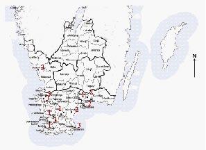 23 Hur vanliga är uppgödslade jordar med stor risk för läckage av fosfatfosfor? Resultat från riskkartering av södra Sverige visas i figur 2.