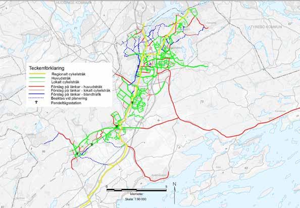 I dagsläget har gång cykelstråken en bredd på ungefär 2,5 3,5 meter ingen separering förekommer gående cyklister.
