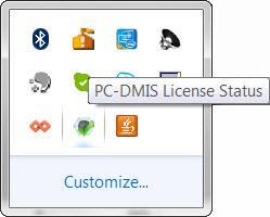 Installera programvaran Meddelande om giltigt PC-DMIS-licens Om hårdvarulåset inte är anslutet eller inte rätt programmerat, eller om du använder en LMS-licens och programmet inte har licensierats,