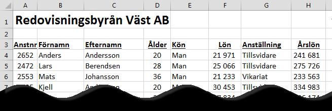 4. Sök & Ersätt Att snabbt kunna söka fram information ur tabeller är bra att kunna.