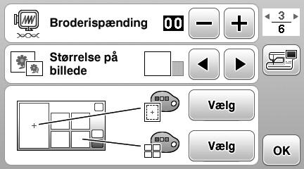 2 Vælg det entrle punkt og gitter, der vises. 3 Når den er indstillet til ON, kn roderimønsteret vælges i henhold til størrelsen på den roderirmme, som du hr vlgt i nummer 1.