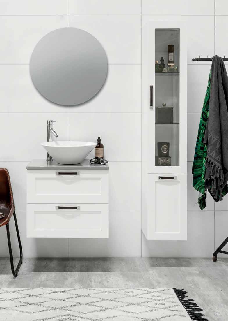 Flexline FLEXLINE 600 UNDERDEL 9 370:- NORO FLEXLINE 600 modell 11.2, vit matt ramfront, med bänkskiva i Solid Surface marmor och LOOP fristående handfat, 9 370 kr.
