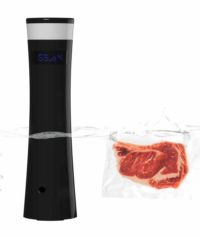 TM Sous vide er en matlagingsmetode fra Sansaire, som bruker nøyaktig temperaturkontroll for å oppnå perfekt resultat, hver gang.