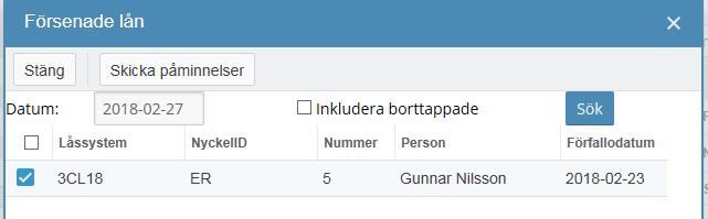 Klicka på knappen Återlämna för att bekräfta återlämningen och skriva ut en kvittens. Om man klickar på skrollpilen till höger om Återlämna så kan man Återlämna utan kvittensutskrift. 3.4.