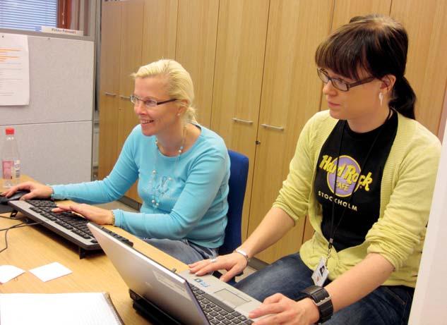 Oskari Riekki och Jenni Backman bekantar sig med