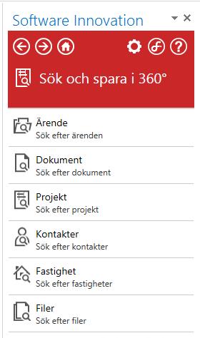 3. Söka via sidopanelen och lägga in e-post direkt i ärenden eller dokument 1.