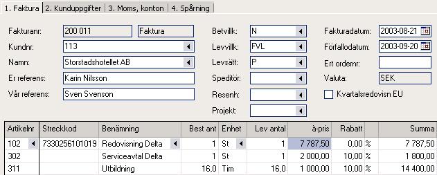 idatabaseid = 0. Kund har id 0. ifields = 111. Kund innehåller 111 fält med id 0-110. Det har nu skapats 111 fält med de egenskaper som tidigare beskrivits. Dessa fält har fått id 0-110.