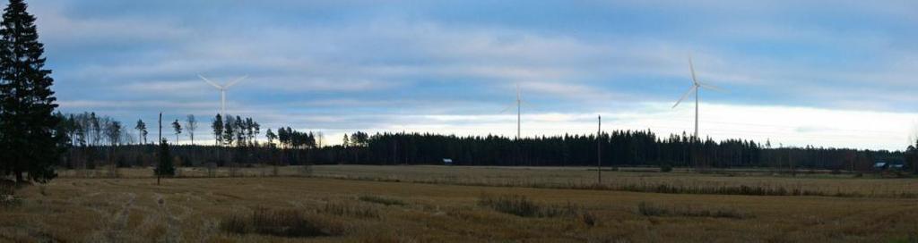 FCG DESIGN OCH PLANERING AB Planbeskrivning, utkast 40 (51) Bild 18. Fotomontage nr 13. Avståndet till närmaste kraftverk är ca 1200 meter. 7.10.