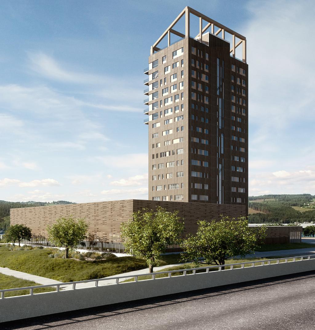 världens högsta trähus i Norge beklätt med Thermowood D,