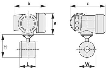 MAG-mätare VM 9023 optiflux 1000 DN 10-150 PN 16 inspänning Mått [mm] och vikt [kg] DN 10 15 25 40 50 80 100 150 L 68 68 54 78 100 150 200 200 H