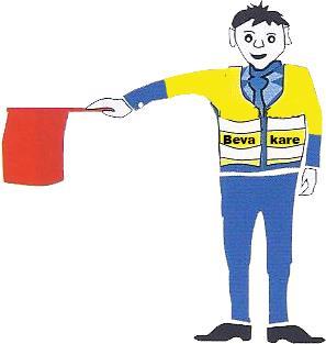 7.3.4 Instruktion för bevakare För att få utföra bevakning vid hindrande arbete ska du vara behörig bevakare, legitimerad av TK. Bevakaren ger handsignaler med signalflaggan.