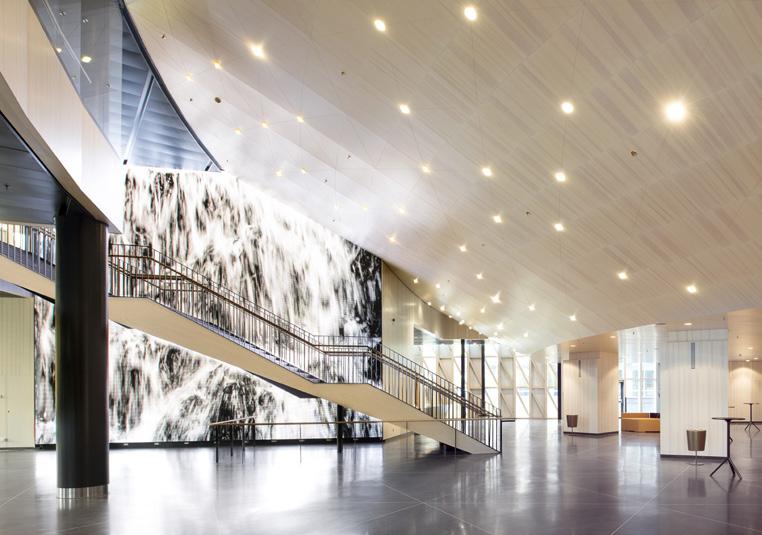 m. Föreställ dig möjligheten att använda standardprodukt, specialprodukt, specialprofil, sammansatta element av trä eller plywood, perforerad plywood för optimal akustik, ädelträ som flätad väggpanel