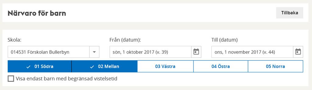 Välj önskat intervall genom att klicka i rutorna Välj från datum och Välj till datum och via kalendern välja önskat datum.