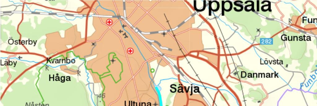 Figur 19. Vattenförekomsten Ekoln-Sävjaån, (mellan Sävjaån och Mälaren). Hämtat från VISS. I Tabell 6 nedan finns en sammanställning av aktuella klassningar och MKN.