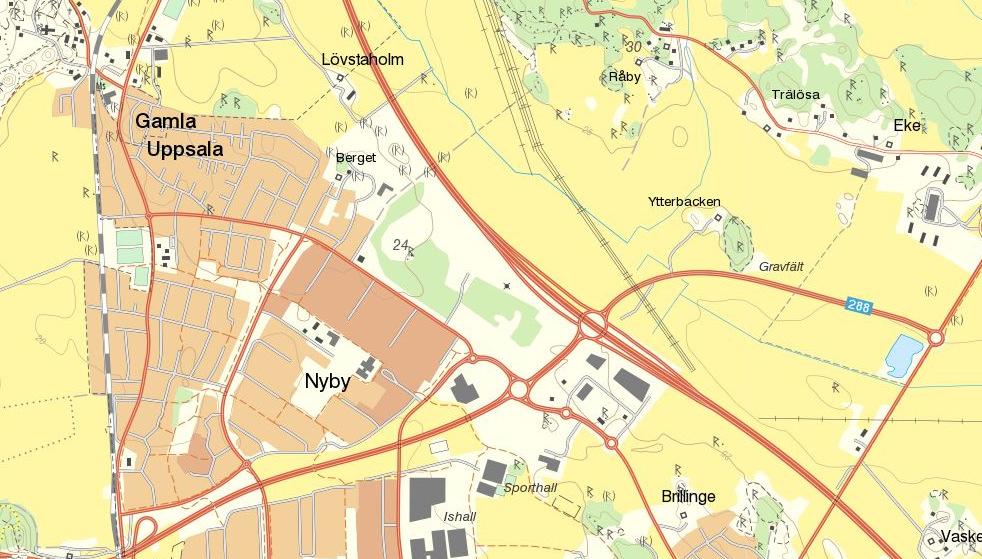 2 OMRÅDESBESKRIVNING 2.1 PLATSEN Brillinge ligger intill E4 vid norra infarten till Uppsala. Området avgränsas av Österleden i sydväst, Bärbyleden i sydost och E4 i nordost, se Figur 1.