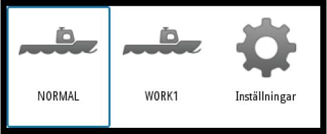 ARBETE/ Bogpropeller. Se "Välja arbetsprofil" på sida 16 och "Arbetsprofiler" på sida 30.