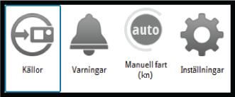 Snabbmenyer i Standby-, FU- och NFU-läge Från snabbmenyn i Standby-, NFU- och FU-läge kan du ändra källor för styrning, visa aktiva larm och ställa in manuell hastighet.