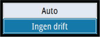 fartyget driver bort från spåret på grund av strömmar och/eller vind kommer fartyget (A) att följa linjen med en vindupphållningsvinkel.
