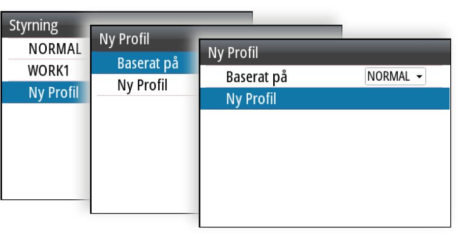 Redigera profilinställningar Du kan redigera alla profiler. Alla användardefinierade profiler går att radera.