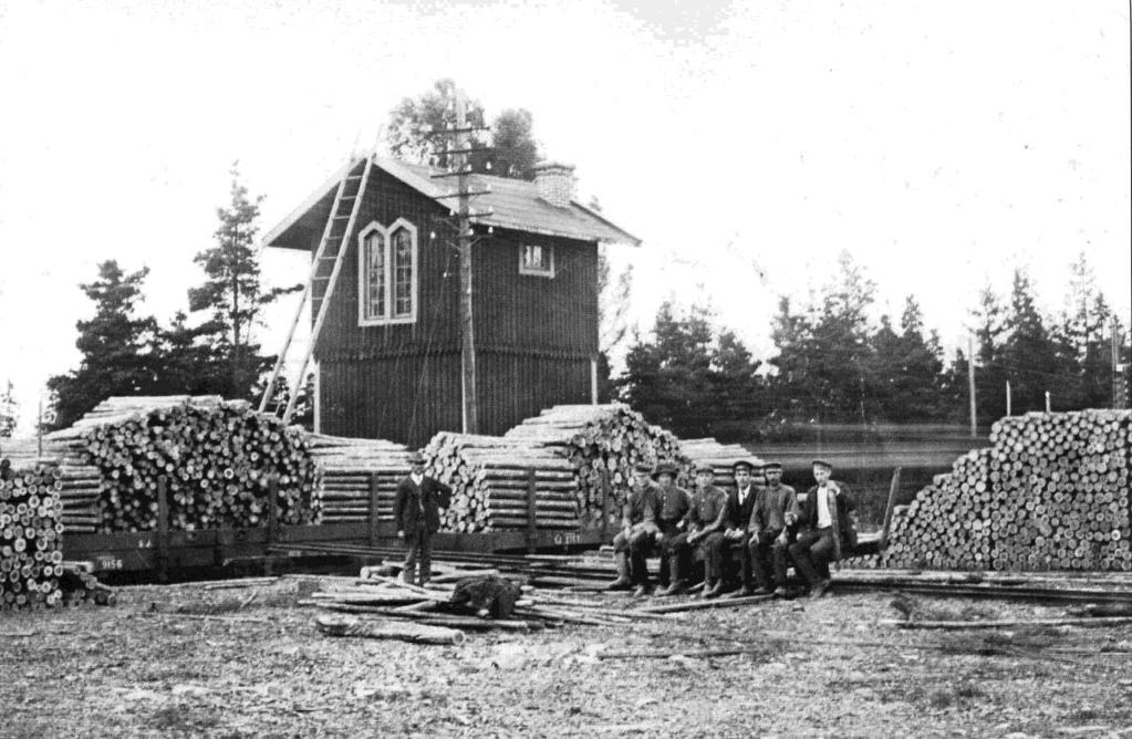 Kronsågen Det var Domänverket som ägde området som gick under namnet kronkajen. Troligtvis anlades kajen redan på 1860-talet något eller några år efter det att järnvägen hade byggts.